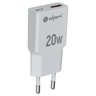 Ładowarka sieciowa 2 x USB (A+C), QC 3.0, PD, PPS, 3 A, 20 W, biała