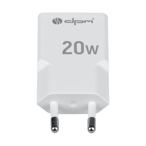 Ładowarka sieciowa 2 x USB (A+C), QC 3.0, PD, PPS, 3 A, 20 W, biała