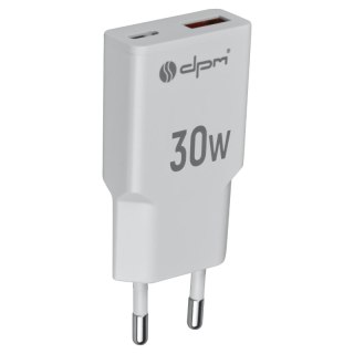 Ładowarka sieciowa 2 x USB (A+C), QC 3.0, PD, PPS, 3 A, 30 W, biała
