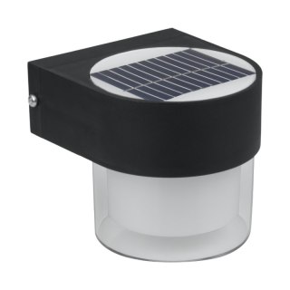 Lampa solarna zewnętrzna, 2 W, 300 lm, 3000/6000 K, IP65, czarna