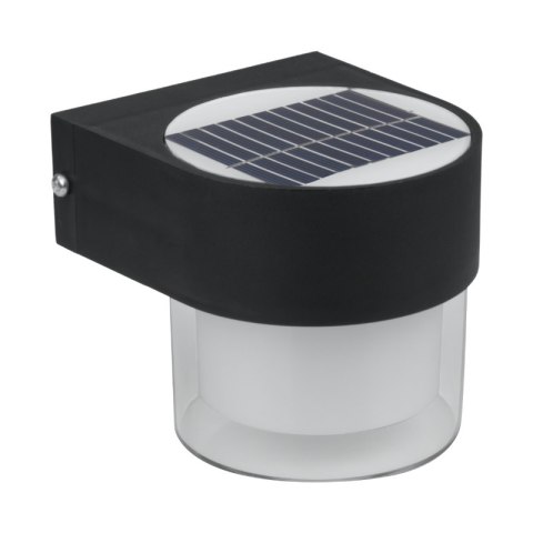 Lampa solarna zewnętrzna, 2 W, 300 lm, 3000/6000 K, IP65, czarna