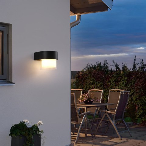 Lampa solarna zewnętrzna, 2 W, 300 lm, 3000/6000 K, IP65, czarna