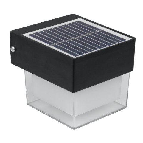 Lampa solarna zewnętrzna, 2 W, 300 lm, 3000/6000 K, IP65, czarna