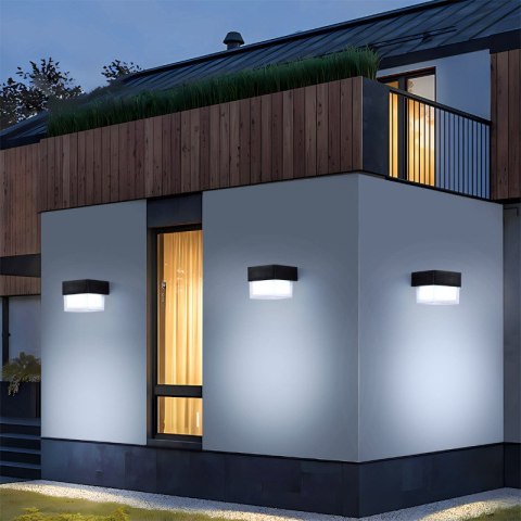 Lampa solarna zewnętrzna, 2 W, 300 lm, 3000/6000 K, IP65, czarna