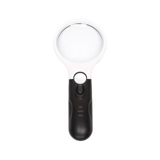 Lupa ręczna podświetlana Lupa ręczna LR-4 75mm, 3x 22mm, 45x z podświetleniem LED /312774/