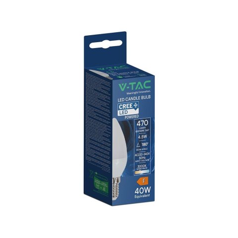 Żarówka LED V-TAC CREE CHIP 4,5W E14 świeca VT-1855 3000K 470lm