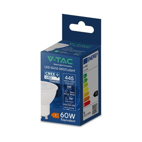 Żarówka LED V-TAC CREE CHIP 6W GU10 110st VT-247 3000K 445lm