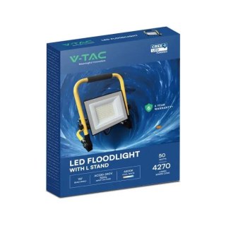 Naświetlacz przenośny 50W LED Floodlight CREE CHIP Black Body L Stand EU Plug 4000K