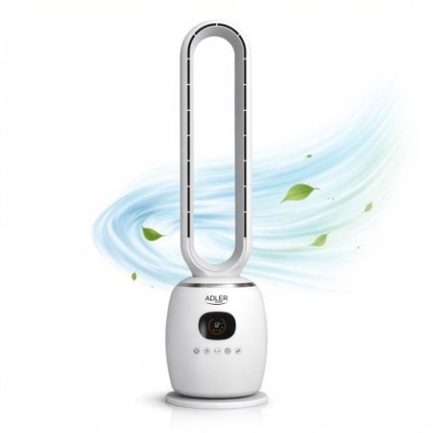 Adler Bezłopatkowy Wentylator Kolumnowy 86 cm z Pilotem, Oscylacja 60°, 3 Prędkości, 3 Tryby Pracy, Timer 1-12 h, LED