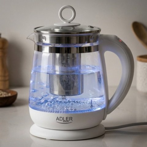 Adler Czajnik szklany 1,5 L z zaparzaczem oraz regulacją temp.