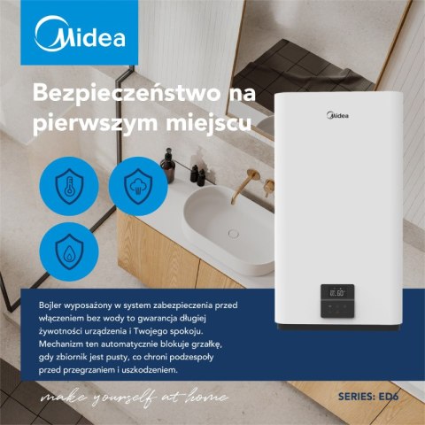 Elektryczny podgrzewacz wody akumulacyjny, 80 l, D80-20ED6, Midea