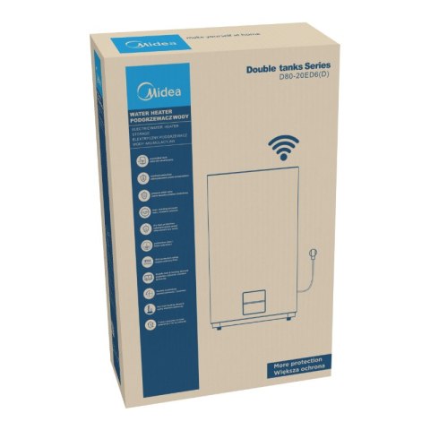 Elektryczny podgrzewacz wody akumulacyjny, 80 l, D80-20ED6, Midea
