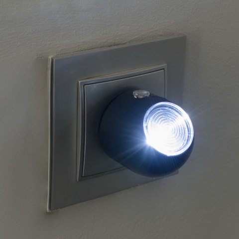Lampka nocna LED z czujnikiem zmierzchu, czarna DPM