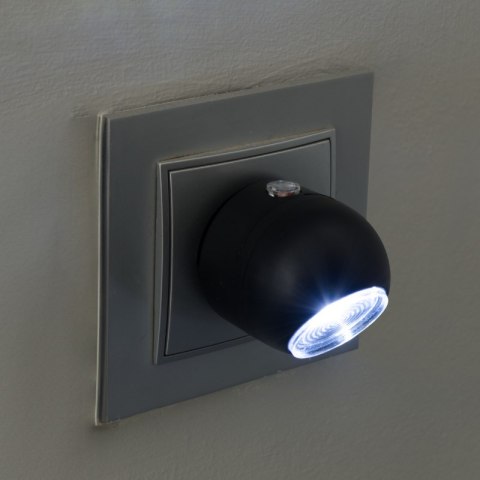 Lampka nocna LED z czujnikiem zmierzchu, czarna DPM