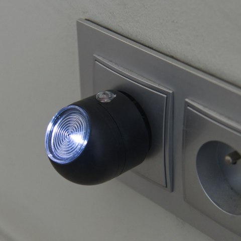 Lampka nocna LED z czujnikiem zmierzchu, czarna DPM