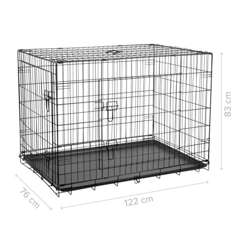 Metalowa klatka dla psa, kojec, rozmiar XXXL 122x76x83 cm , REBEL ANIMALS