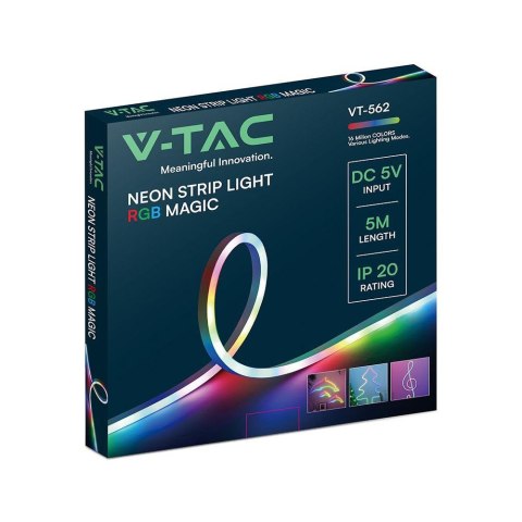 Neon flex V-TAC 5mb Sterownik USB Magic RGB DC 5V VT-562 RGB 