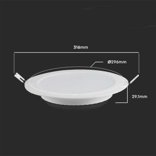 Panel LED V-TAC wpuszczanydownlight 24W okrągły fi300 VT-61024 3000K 2500lm