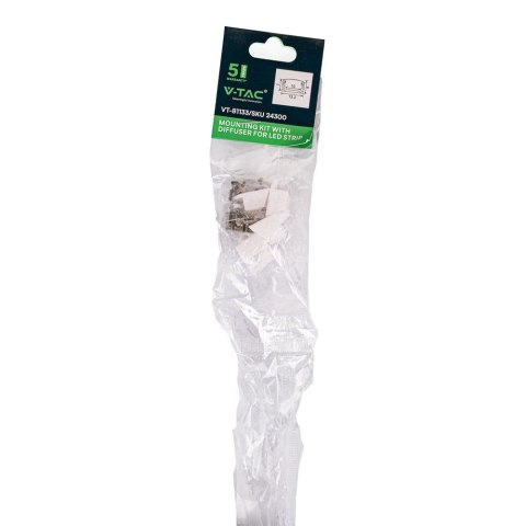 Profil do LED zestaw, ALU anodowany V-TAC 2mb klosz mleczny 13,2x7mm VT-81133