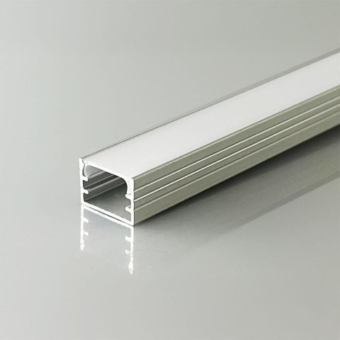 Profil do LED zestaw, ALU anodowany V-TAC 2mb klosz mleczny 15x10mm VT-81129