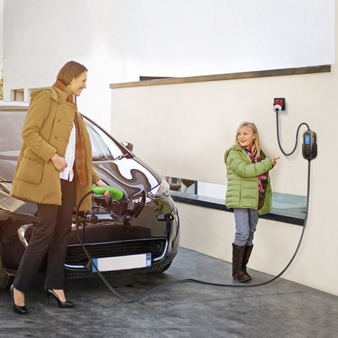 Qoltec Mobilna ładowarka do samochodu elektrycznego EV z regulacją 2w1 Typ2 | 11kW | 400V | CEE 16A | Wi-fi | TUYA | SMART LIFE 