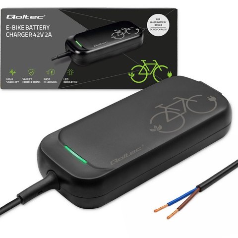 Qoltec Szybka Ładowarka do roweru hulajnogi skutera elektrycznego 36V | 42V | 2A | przewód otwarty bez wtyczki | wodoodporna +ka