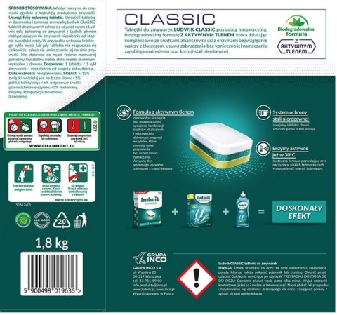 Tabletki do zmywarki zmywarek Classic 100 szt. Ludwik