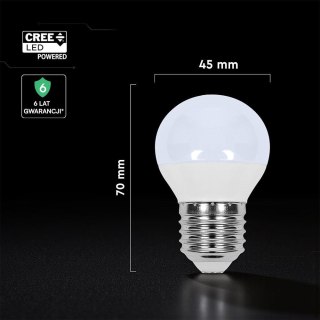 Żarówka LED V-TAC 3,7W CREE CHIP E27 kulka G45 VT-1830 4000K 320lm