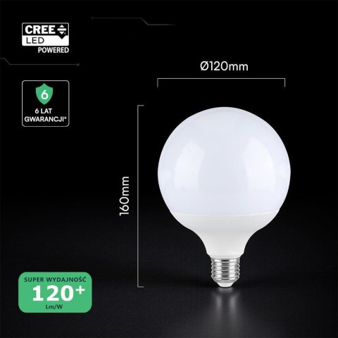 Żarówka LED V-TAC CREE CHIP 22W E27 kula glob G120 120Lm/W VT-242 4000K 2600lm