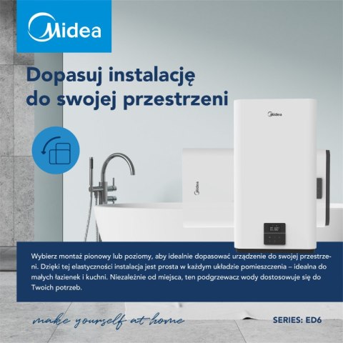 Elektryczny podgrzewacz wody akumulacyjny, 100 l, D100-20ED6, Midea