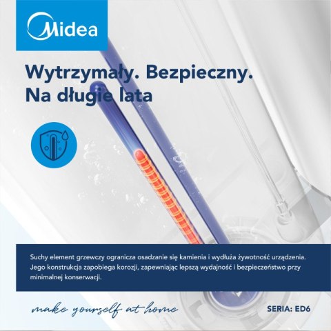 Elektryczny podgrzewacz wody akumulacyjny, 30 l, D30-20ED6, Midea