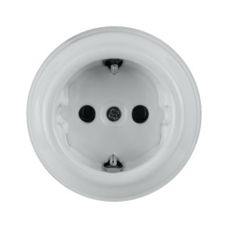 Gniazdo ceramiczne Schuko, natynkowe, VINTAGE, białe