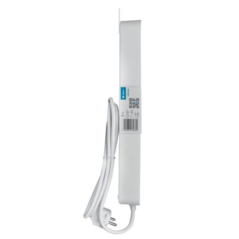 Listwa ochronna z wyłącznikiem, 5 gniazd, 2 x USB, biała, 1.5 m