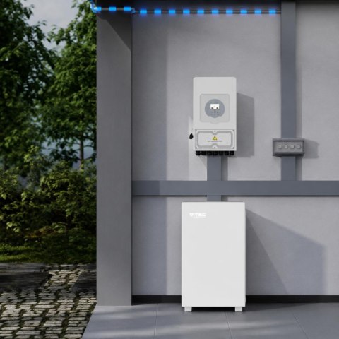 Magazyn Bank Energii V-TAC Biały Szklany Front 16.07kWh BMS VT-16076W