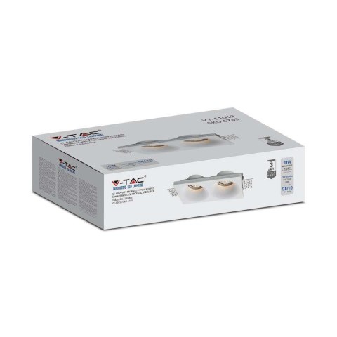 Oprawa Gipsowa V-TAC 2xGU10 Sufitowa Biała 190x100 VT-11012 