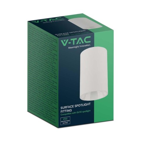 Oprawa Sufitowa V-TAC GU10 Okrągła Natynkowa Tuba Biała 65x100mm VT-1131