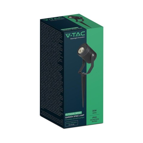 Oprawa gruntowa ogrodowa wbijana aluminium GU10 czarna IP65 VT-44005 