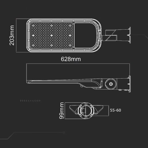Oprawa uliczna LED V-TAC SAMSUNG CHIP 150W 135Lm/W VT-169ST-S 4000K 20250lm