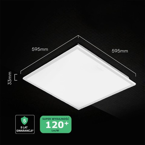 Panel LED V-TAC 40W 60x60 backlight 33mm 120Lm/CCT VT-61042CCT 4800lm