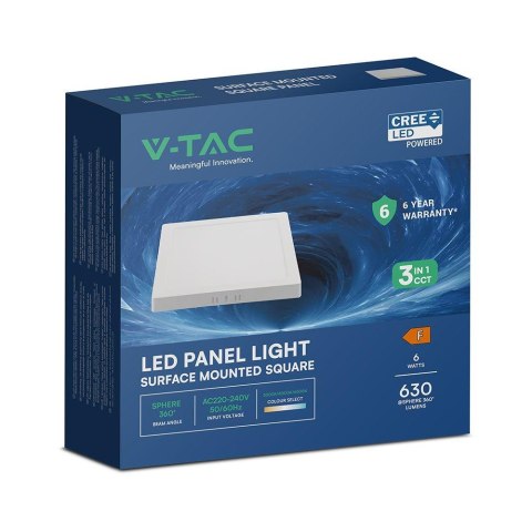 Panel natynkowy downlight V-TAC 6W LED CREE CHIP VT-60006 630lm