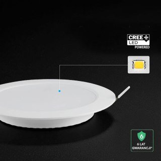 Panel wpuszczany downlight V-TAC 12W LED CREE CHIP okrągły VT-61012CCT 1320lm