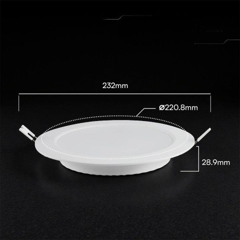Panel wpuszczany downlight V-TAC 18W LED CREE CHIP okrągły 220x28mm VT-61018CCT 3000K-4000K-6500K 1980lm