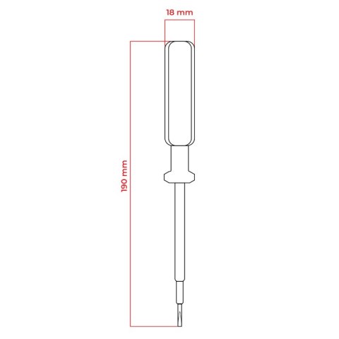 Próbnik napięcia AC, wkrętak, 19 cm