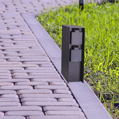 Słupek Ogrodowy V-TAC 2 Gniazda 2x16A 23cm 3600W IP44 Grafit VT-1196 
