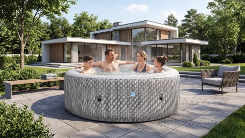 Spa ogrodowe, basen pompowany, hydromasaż AVENLI NICE 6 osobowe 204x70 silver