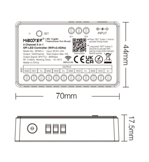 Sterownik kontroler do Taśm LED cyfrowych SPIW5-4 MiBoxer