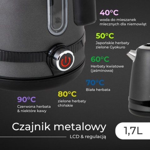 Adler Czajnik metalowy 1,7L z LCD & regulacją temperatury