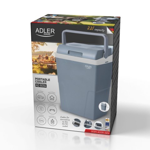 Adler Lodówka turystyczna 22L | Zasilanie AC/DC