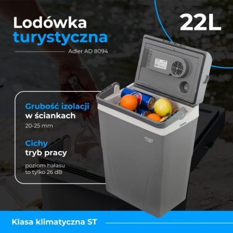 Adler Lodówka turystyczna 22L | Zasilanie AC/DC