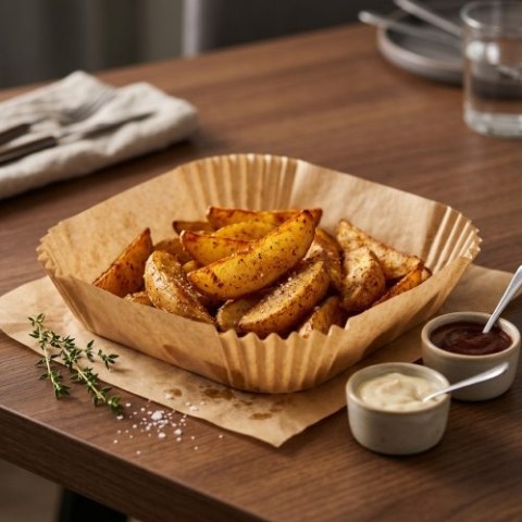 Adler Papierowe wkłady do frytkownicy - 16 cm| 100 szt. | Do 240°C | Biodegradowalne